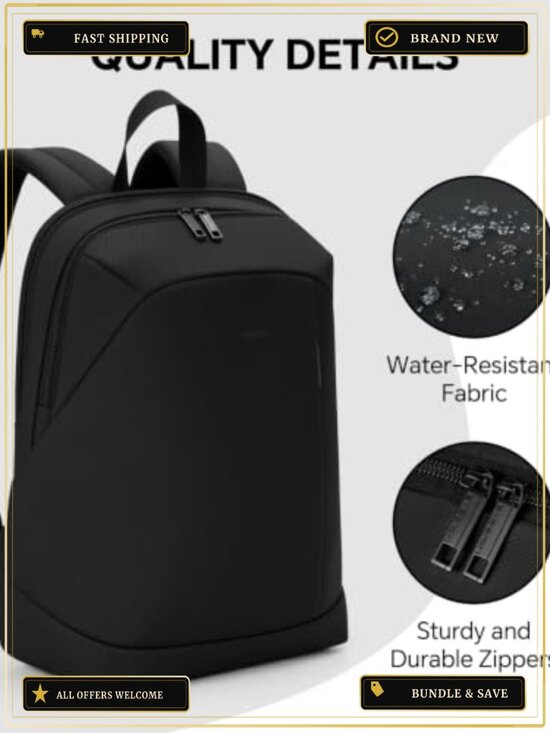 15.6 Inch Laptop Backpack Lightweight Water Resistant Luggage Strap Work Travel